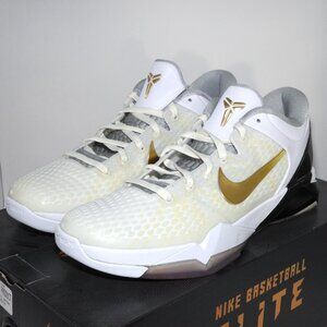 Nike Zoom Kobe VII 7 System Elite 2012 511371-100 White Metallic Gold US 11 DS